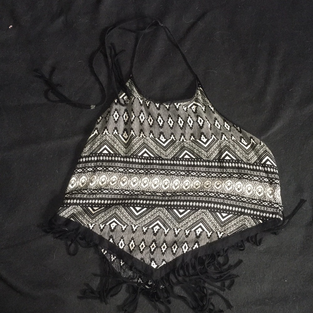 Fringe open back shirt